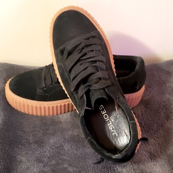 😎J SLIDES Platform creeper style suede shoes 6.5 Like New! - Picture 7 of 9